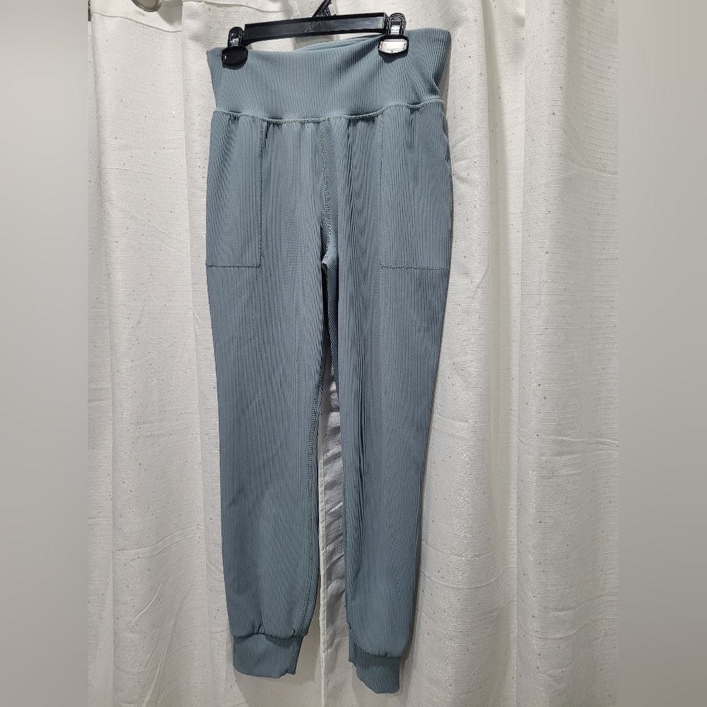 Athleta Women's Teal Blue Salutation Rib High Rise Jogger Size Large. - Picture 5 of 11